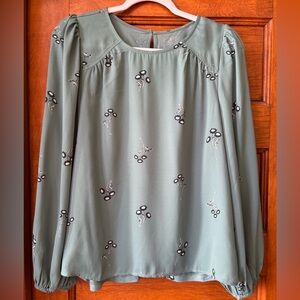 Loft Outlet green floral top